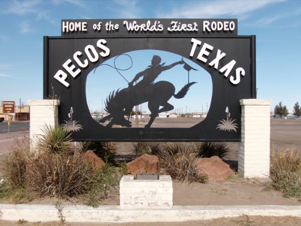 World first rodeo metal sign