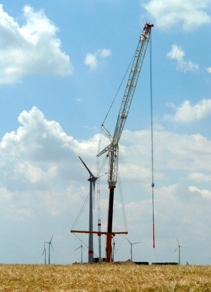 Wind turbine construction site installation wind energy