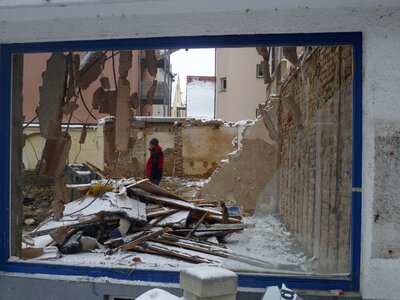 Build construction work debris