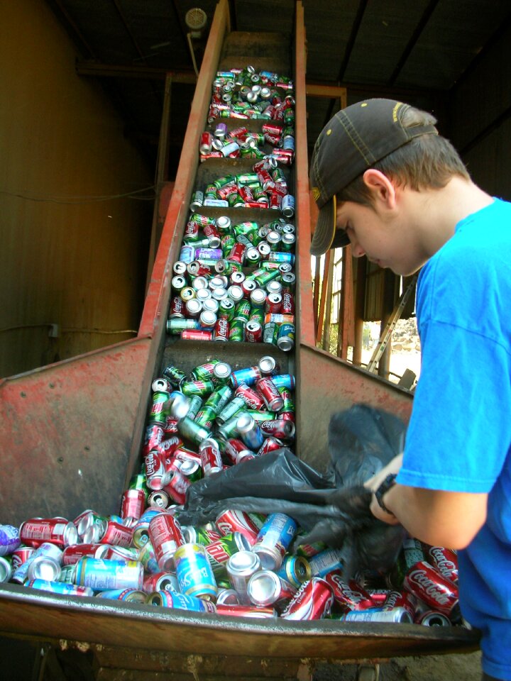 Recycling tins can photo