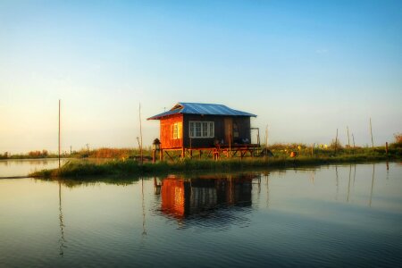 House lake water photo