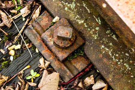 Metal railroad tracks old