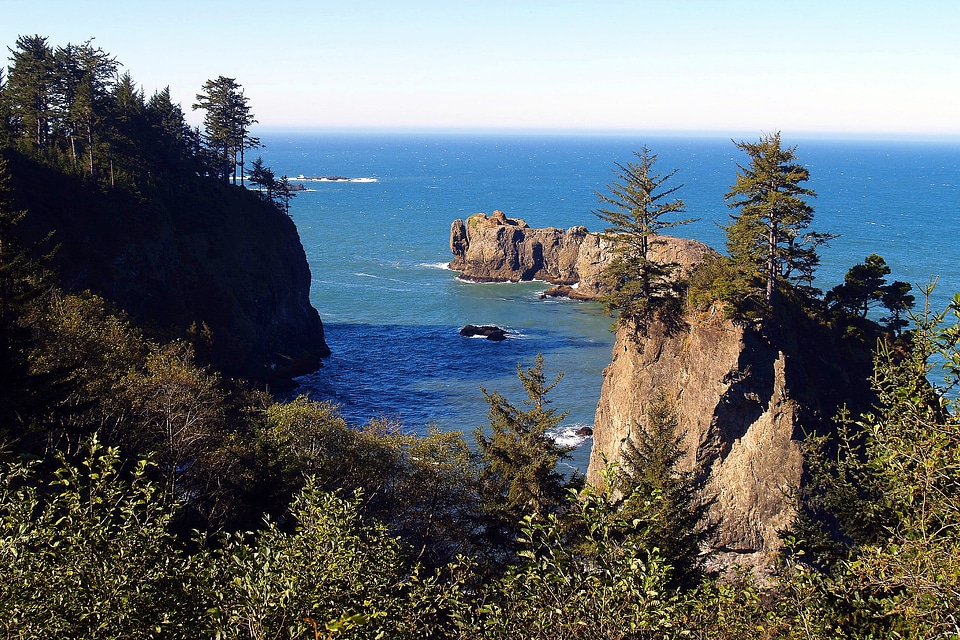 Rocks shoreline pacific photo