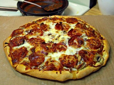 Drink food brown pizza photo