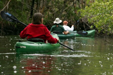 Calm kayaking canoeing