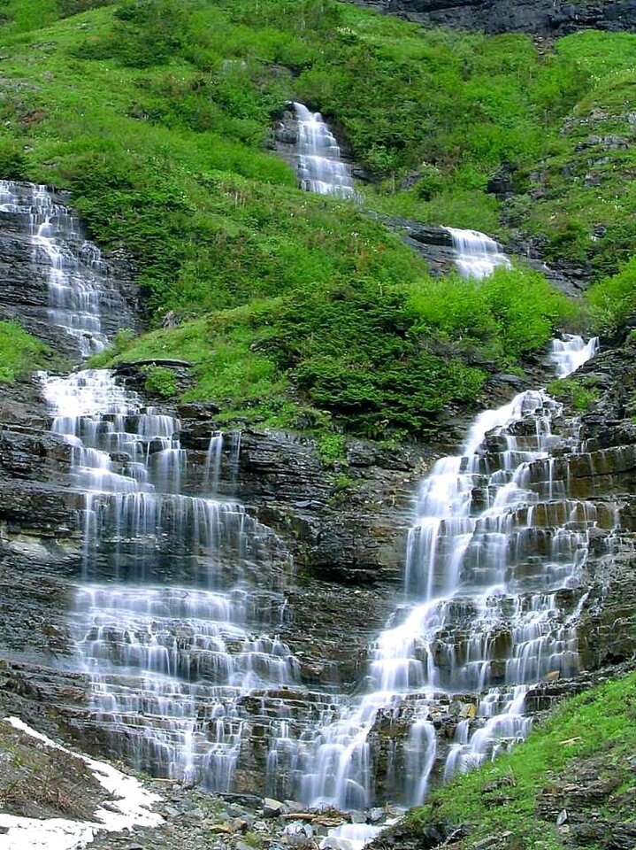 Landscapes nature green waterfall