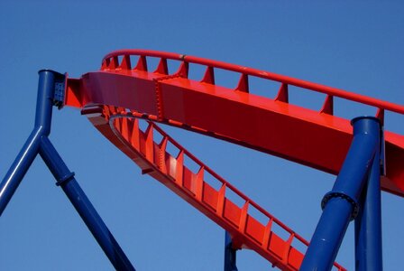 Roller coaster red blue support photo
