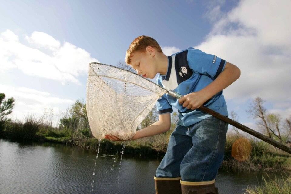 Young hunting fishing