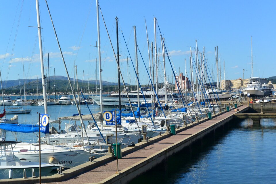 Sailboats calm landscape photo