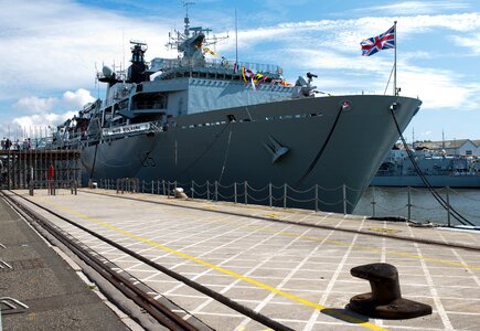 Royal navy open day union flag dockside photo