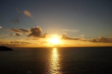 Sunset sea caribbean photo