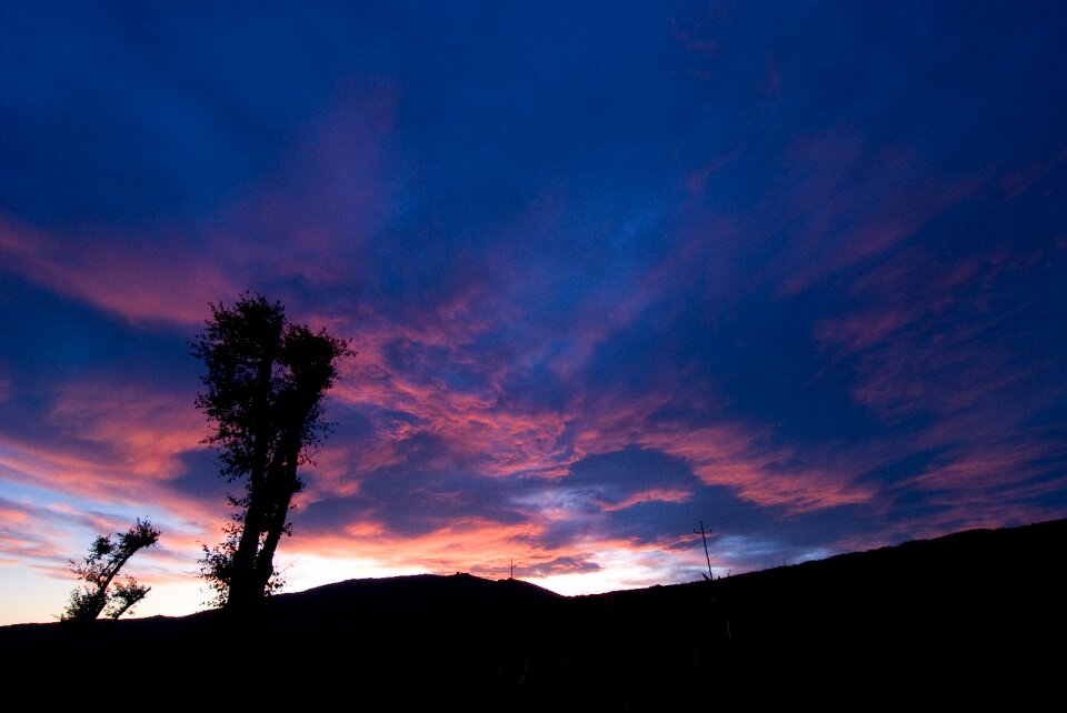 Clouds sunset blue photo