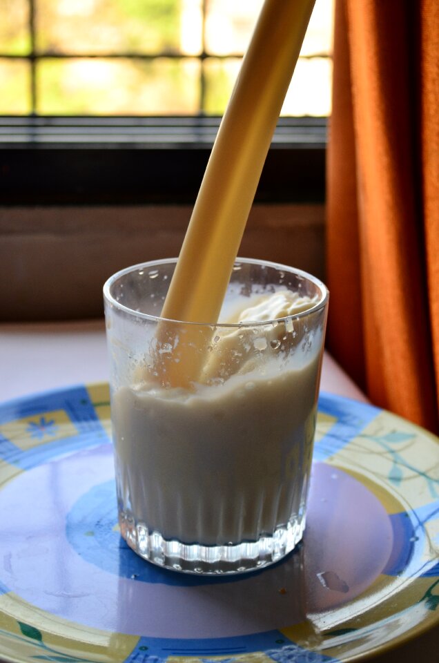 Glass dairy drink
