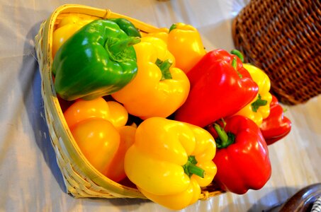 Sweet peppers yellow red photo