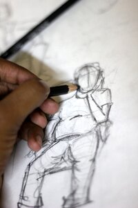 Pencil drawing sketch photo