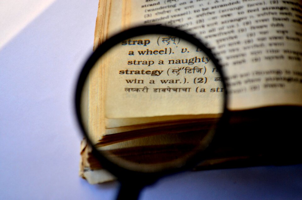Loupe book dictionary photo