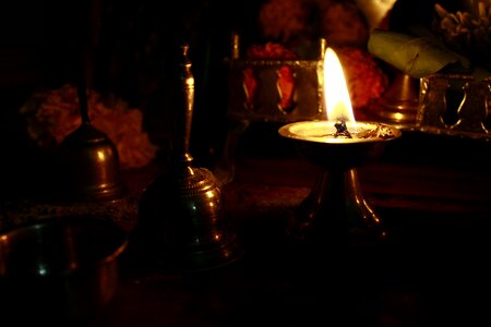 Oil lamp indian black lamp photo