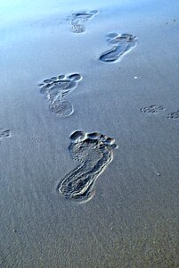 Barefoot footprint beach