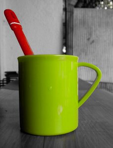Red gray cup