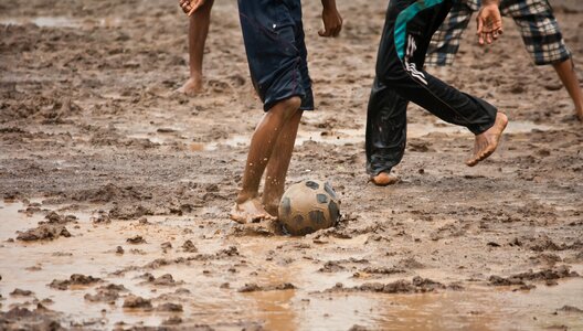 Muddy mud children photo