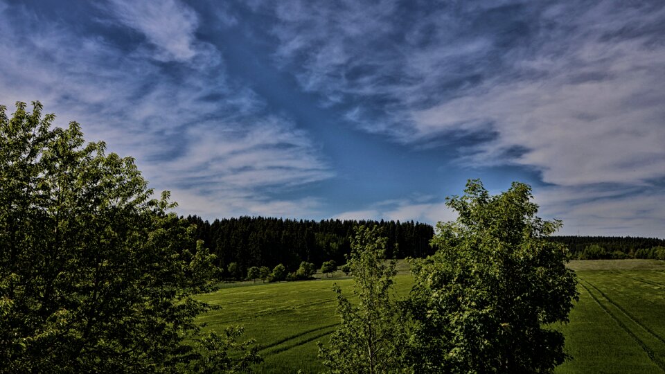 Gloomy blue clouds photo