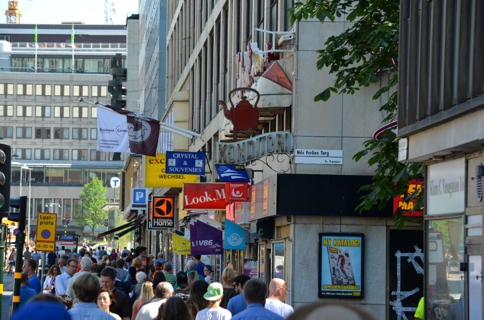 Summer street tourists