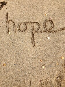 Positive message sand photo