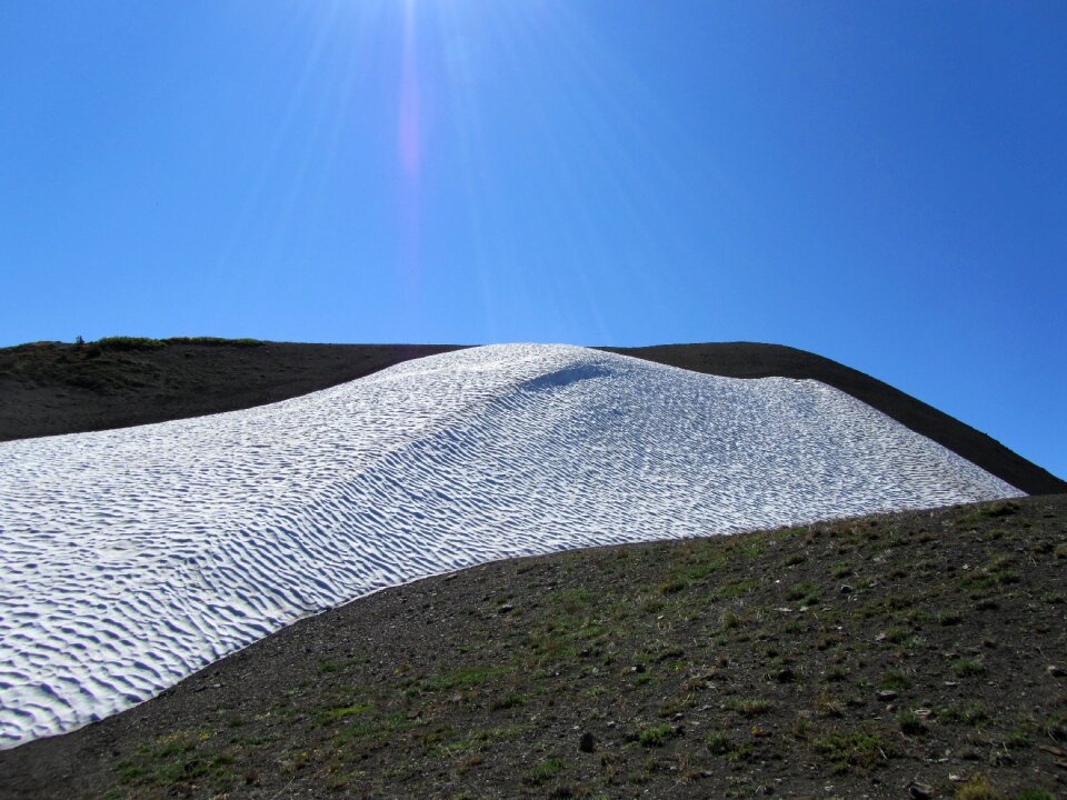 Snow mountains sunbeam