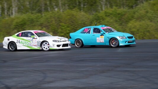 Motorsports sports car drift photo