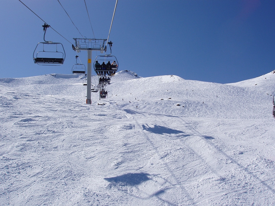 Chairlift winter mountains