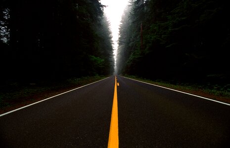Route asphalt landscape