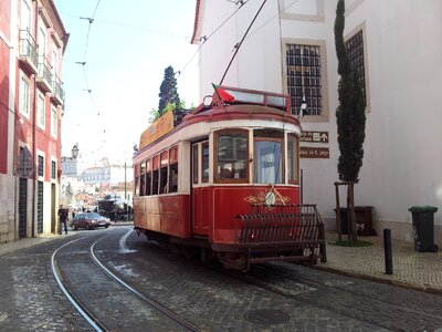 Lisbon alfama tram photo
