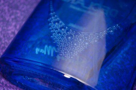 Ornaments blue perfume bubbles