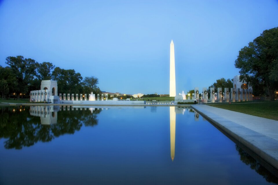 Evening reflecting pool water