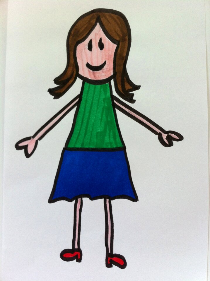 Woman kindergarten stick figure
