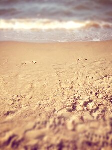 Beach the sea footprints