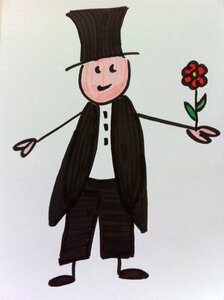 Groom kindergarten stick figure