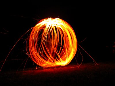 Flame glow wood fire photo