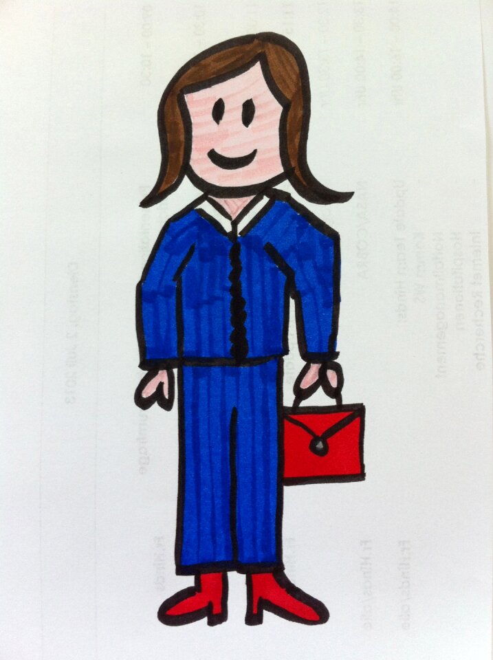 Woman kindergarten stick figure