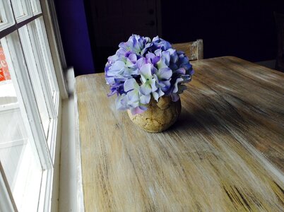 Rustic wood table photo