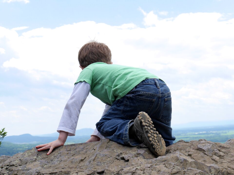 Climbing boy infant