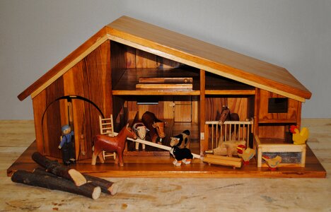 Stall wooden animals handicraft