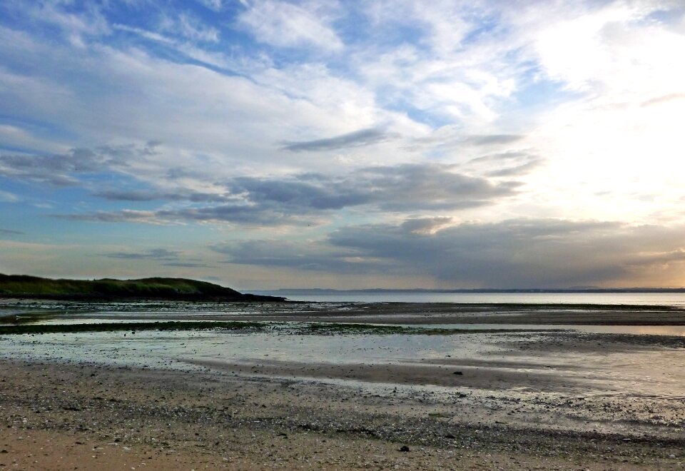 Sunset evening low tide
