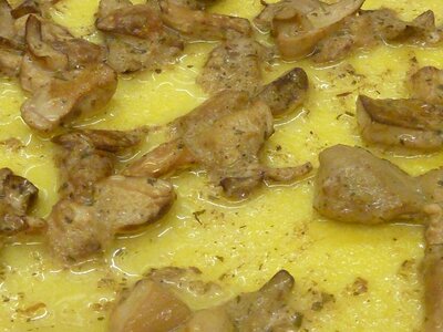 Polenta flour mushrooms