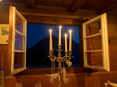 Romantic candlestick candles photo