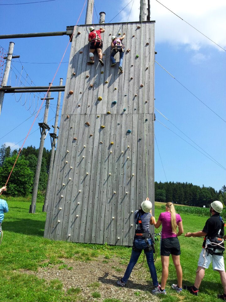 Sport climbing rope climb high ropes course