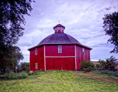 Iowa clouds farm photo