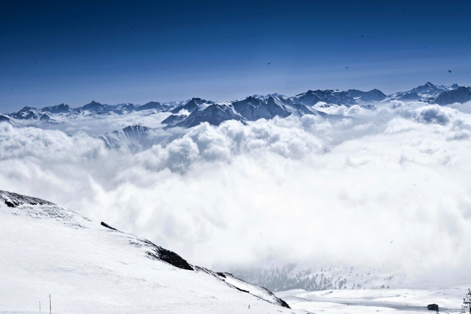 Snow alpine mountains