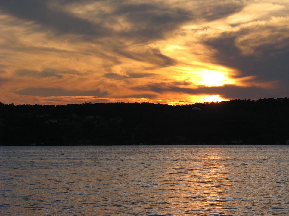 Lake water clouds
