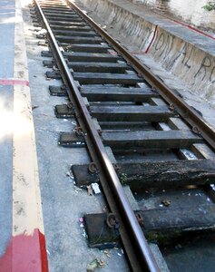 Iron railway platform